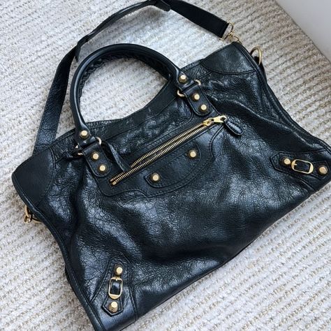 Balenciaga small city bag black gold hardware Balenciaga Small City Bag, Balenciaga Small City, Bags Balenciaga, City Tote Bag, Small City, City Bag, Gold Hardware, Balenciaga, Bag Lady