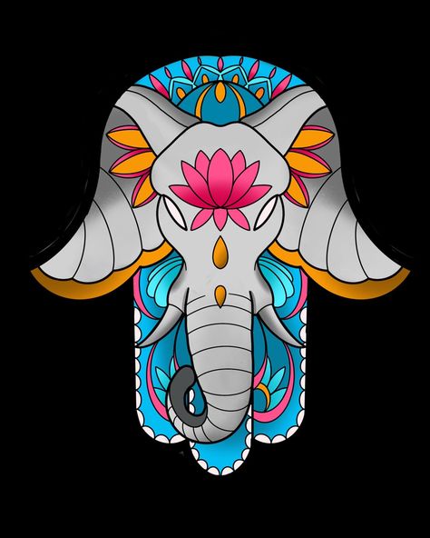 Stickers available, Hamsa elephant hand Upper Darby, Hand Evil Eye, Hand Sticker, Evil Eye Protection, Face Down, Hamsa Hand, Eye Protection, Fertility, Evil Eye