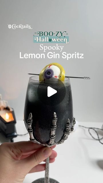 Cocktails (21+ to follow) on Instagram: "Sip on the thrill with this spoooooky lemon gin spritz!🖤 Link for the halloween wine glass is in our bio, @cocktails may earn commission through links in our socials

#cocktail #spooky #halloween #drink #fyp" Halloween Party Planning, Halloween Drink, Halloween Wine, Halloween Cocktails, Planning Inspiration, Gin Cocktails, Follow On Instagram, Spooky Halloween, Holiday Party