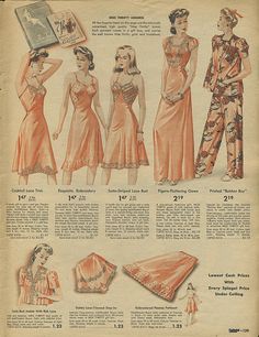 Spiegel Catalog, Vintage Pajamas, Fashion 1940s, Retro Lingerie, Sewing Lingerie, 40s Fashion, Boho Interior, Old Fashion, Decoration Accessories