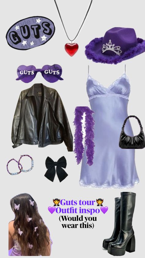 #oliviarodrigo #guts #purple 💜🧛🪩 Concert Outfit Purple, Guts Tour Outfit Ideas, Guts Tour Outfits, Liv Outfits, Olivia Outfits, Olivia Concert, Consert Outfits, Concert Ootd, Cute Concert Outfits