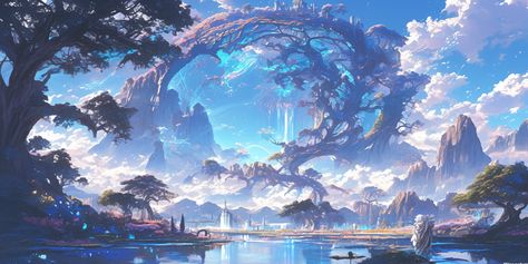 Anime Scenery Wallpaper Pc, 1366x768 Wallpaper, Cute Laptop Wallpaper, World Wallpaper, Fantasy Background, Planets Art, Landscape Concept, Pretty Landscapes, Fantasy City