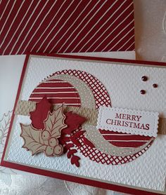 Split Circle Design, Homemade Card Ideas, Circle Cards, Paper Scraps, Homemade Christmas Cards, Design Cards, Stampin Up Christmas Cards, Christmas Card Crafts, Diy Christmas Cards