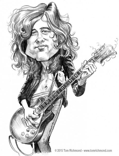 Richmond Illustration Inc. Susan Lyon, Tom Richmond, Led Zeppelin Art, Zeppelin Art, Caricature Art, Musician Art, Rock N Roll Art, Caricature Sketch, Funny Caricatures