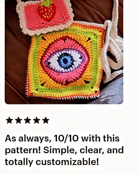 I love reviews with pics 🥰🥰 I want to see all the beautiful things you make with my Granny Square patterns!! Thanks so much for shares, tags and reviews 😘😘 Patterns here are the MaryJane, Monster's Ball and (of course) Granny's Eye Granny Square 👁️👁️👁️ #crochet #grannysquare #grannysquares #alternativecrochet Eye Granny Square, Granny Square Patterns, My Granny, Square Crochet, Granny Squares Pattern, Square Patterns, Crochet Crop Top, Granny Square, Beautiful Things