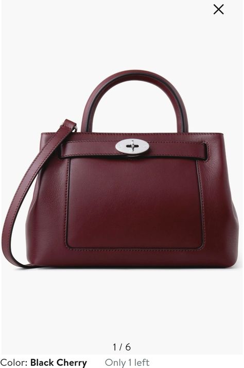 Black Cherry, Top Handle, Calf Skin, Zip Pockets, Satchel, Cherry, Leather, Black