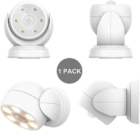 HONWELL Motion Sensor Light Outdoor Battery Operated Wireless Waterproof Spotlight Motion Detector Security Light, Light Sensor Auto On Off for Porch Stair Hallway Garage Wall Shed House Door (1Piece) - - Amazon.com Motion Sensor Closet Light, Garage Entrance, Shed House, Porch Stairs, Sensor Lights Outdoor, Entrance Wall, Motion Sensor Lights Outdoor, Stair Lights, Motion Sensor Light