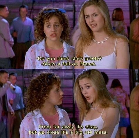 Things always look perfect from far away. But when you get closer the flaws are totally obvious. | 15 Unwritten Laws Laid By Clueless Freetime Activities, Clueless 1995, Series Quotes, Fav Movies, Movie Lines, Film Quotes, Tv Quotes, Clueless, Great Movies