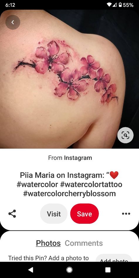 Nan Tattoo, Aboriginal Tattoo, Blossom Tree Tattoo, Pretty Flower Tattoos, Crane Tattoo, Sakura Tattoo, Watercolor Hummingbird, Watercolor Tattoo Flower, Tattoos For Women Flowers