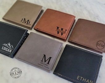 HisandHerDecor - Etsy Wallets For Boys, Leather Engraved, Mens Leather Accessories, Leather Engraving, Custom Wallet, Men's Wallets, Men's Wallet, Personalized Wallet, Wallet Gifts