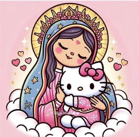 Selena Quintanilla Hello Kitty, Watercolor Hello Kitty, Hello Kitty Guatemala, Hello Kitty Puerto Rico, El Salvador Hello Kitty, Mexico Hello Kitty, Latina Hello Kitty Pfp, Lady Of Guadalupe Drawing, Pink Mexican Aesthetic