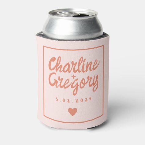 Fun Wedding Koozies, Wedding Koozie Designs, Wedding Koozie Ideas, Jeep Wedding, Pastel Wedding Invitations, Koozie Wedding Favors, Beer Coozie, Beer Sleeve, Simple Wedding Decorations