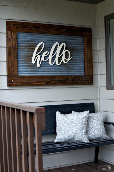 Building A Porch, Front Porch Signs, Diy Outdoor Decor, Deco Originale, House With Porch, Front Porch Decorating, Porch Sign, Home Decor Signs, Porch Signs