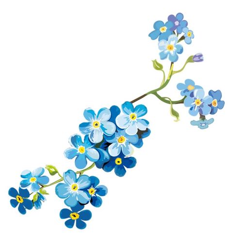 Blue Flowers Background, Flor Tattoo, Flower Borders, Klimt Art, Fabric Painting On Clothes, Paw Tattoo, Beautiful Tattoo, Flowers Png, Floral Tattoo Design