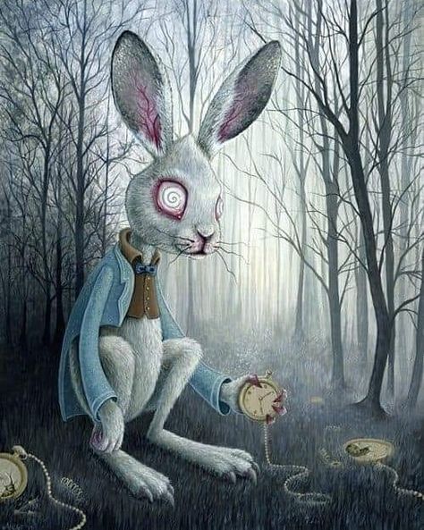 1,645 Likes, 5 Comments - Alice in Wonderland (@aliceinwonderlandlc) on Instagram: “#aliceinwonderland #throughthekeyhole #aliceinwonderlandinspired #aliceinwonderlandtheme…” Art Sinistre, White Rabbit Alice In Wonderland, Bunny Rabbit Art, Wonderland Characters, Rabbit Drawing, Bizarre Art, Good Night Moon, Rabbit Art, Inspiring Art