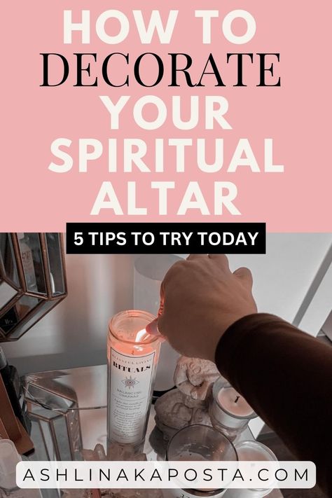 How to create a spiritual altar in 5 easy steps — ASHLINA KAPOSTA Spirituality Altar, Spiritual Self Care, Feng Shui Elements, Spiritual Altar, Fire Candle, Glamour Decor, Meditation Candles, Meditation Altar, Full Moon Ritual