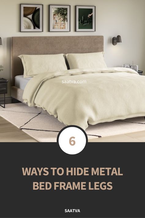 A few things are necessary when completing your sleeping space. A couple of accompanying nightstands for storage, linens, and of course, a mattress.

Additionally, a bed frame is a must-have for your bed setup. Metal bed frames are a popular option, but they aren’t always the most stylish to include in a space.

If you’re looking for ideas on how to hide metal bed frame legs, you’re in luck. Ashley Ferguson, principal designer of Ashley Ferguson Interiors, is here to share her best tricks. Metal Bed Frame Cover Up, Hide Metal Bed Frame, Hide Bed, Bed Frame Legs, Bed Setup, Metal Bed Frames, Bed Wrap, Bedroom Design Trends, Hidden Bed