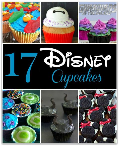 These Disney cupcakes are all perfect for a Disney-themed party! Don't buy when you can DIY! These are easy desserts you can make yourself. Disney Themed Food, Deco Cupcake, Disney Inspired Food, Disney Cupcakes, Disney Desserts, Disney Treats, Disney Theme Party, Dessert Party, Night Food