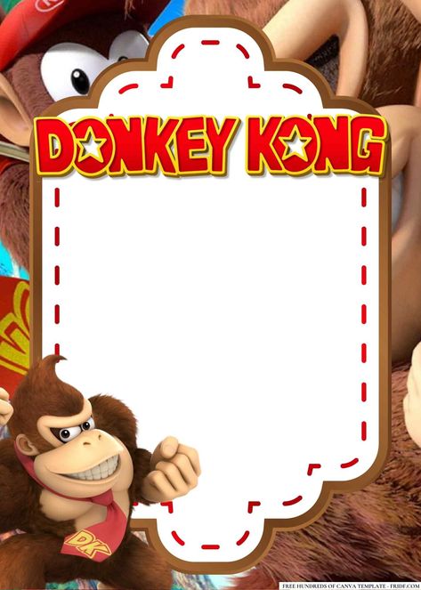 22+ Donkey Kong Birthday Invitation Templates Donkey Kong Birthday Party, Donkey Kong Party, Don King, Birthday Star, Mario Birthday, 11th Birthday, Donkey Kong, Mario Kart, Happy Birthday Banners