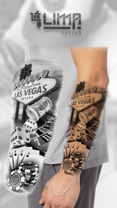 Well Tattoo, Forearm Cover Up Tattoos, Poker Tattoo, Tattoo Mafia, Tattoo Generator, Leg Sleeve Tattoos, Casino Tattoo, Leg Tattoo Ideas, Design Your Own Tattoo