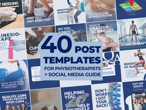 Template For Social Media, Physiotherapy Clinic, Social Media Guide, Google My Business, Benefits Of Exercise, Instagram Layout, Free Library, Instagram Theme, Social Media Templates