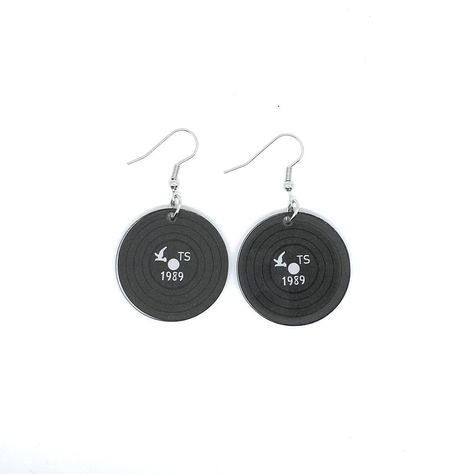 Cute Taylor Swift vinyl earrings!! 

#taylorswift... - Depop Taylor Swift Earrings, Taylor Swift Vinyl, Vinyl Earrings, Cute Taylor Swift, Black Earrings, Taylor Swift, Swift, Vinyl, Black