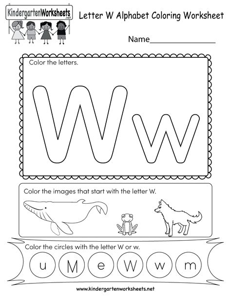 This is a letter W coloring worksheet. Children can color the letters and the images that begin with the letter W. You can download, print, or use it online. Letter W Worksheet, Alphabet Letter Worksheets, Kindergarten Math Worksheets Free, Worksheet Preschool, Printable Alphabet Worksheets, English Worksheets For Kindergarten, Alphabet Worksheets Kindergarten, Coloring Worksheet, Kindergarten Letters