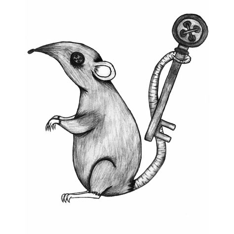 Coraline Inspired Rat Illustration Coraline Art Illustrations, Coraline Rats, Cat In Coraline, Coraline Mouse Tattoo, Coraline Drawing Ideas, Coraline Cat Drawing, Coraline Art Drawings, Coraline Mice, The Cat From Coraline