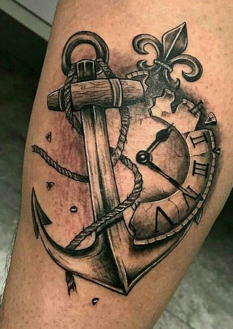 Lis Tattoo, Inspiring Quote Tattoos, Anchor Tattoo Design, Anker Tattoo, Date Tattoos, Compass Tattoo Design, Anchor Tattoos, Samoan Tattoo, Nautical Tattoo