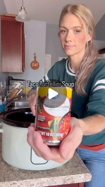 Andrea on Instagram: "✨Taco Tortellini Soup✨  In your crockpot add: 28-32 oz of chicken broth 1 pound ground beef cooked with 1 packet of taco seasoning(and any other seasoning you choose to use 1 cup frozen corn 1 can black beans rinsed and drained  1 can tomatoes with green Chiles Cook on high 2 hours then add 8oz of chive and onion cream cheese(or regular), 1/4-1/2 cup of sour cream. Cook another 1-2 hours until melts. 10 minutes before serving throw in 2 cups of frozen tortellini  Enjoy topped with more sour cream and shredded cheese" Chive And Onion Cream Cheese, Frozen Tortellini, Cheese Tortellini Soup, Can Tomatoes, Can Black Beans, Green Chiles, Cheese Tortellini, Tortellini Soup, Crockpot Dishes