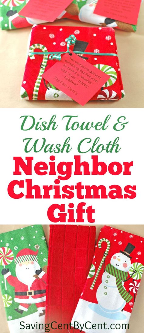 This is an inexpensive and funny neighbor Christmas gift  idea you could do for the holidays. #neighborgifts #holidaygifts #christmasgifts #christmasgiftideas Christmas Gifts For Neighbors, Gifts For Neighbors, Dish Towel Crafts, Frugal Christmas, Christmas Neighbor, Inexpensive Christmas Gifts, Neighbor Christmas Gifts, Thrifty Thursday, Christmas Savings