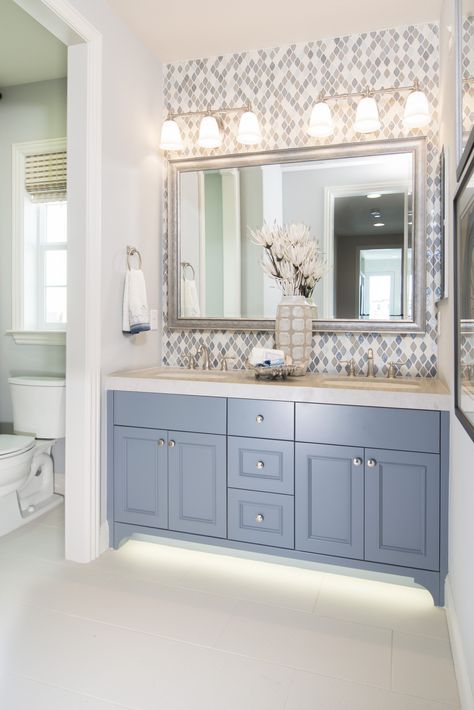 Blue Cabinets Bathroom, Light Blue Cabinets, Home Study Design, Light Blue Bathroom, Sink Decor, Double Sinks, Cabinets Bathroom, Master Bath Remodel, Hall Bathroom