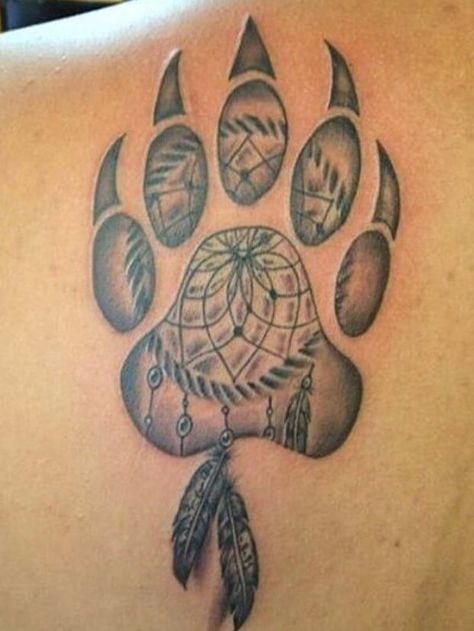 15+ Best Bear Claw Tattoo Ideas | PetPress New Girl Tattoo, Bear Claw Tattoo, Bear Paw Tattoos, Tattoo Bear, Native American Bear, Native American Tattoo Designs, Claw Tattoo, Indian Feather Tattoos, Bear Tattoo Designs