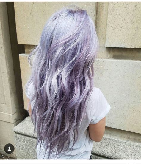 Silver Hair With Purple Highlights, Silver Hair With Purple, Hair With Purple Highlights, Lavender Grey Hair, Silver Purple Hair, Purple Blonde Hair, Hair With Purple, Purple Hair Highlights, Shag Hair