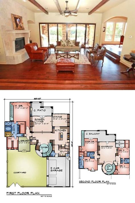 Spanish Style House Floor Plans, Spanish Home Floor Plans, Spanish Style House Plans, Spanish House Plans, Mediterranean Inspired Home, Spanish Interior Design, Floor Plan Sketch, Elegant Bedrooms, Spanish Interior