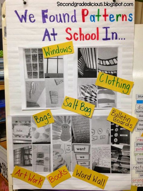 As teachers, I think it's a good idea to try to find learning opportunities outside of the four walls of our classrooms. Most of us do field trips here and there but I'm talking about teaching regular Pattern Art Kindergarten Activities, Kindergarten Math Patterns Activities, Grade 1 Patterns, Patterning In Kindergarten, Pattern Art For Kindergarten, Patterning Grade 1, Teaching Patterns In Kindergarten, Pattern Art Kindergarten, Pattern Kindergarten