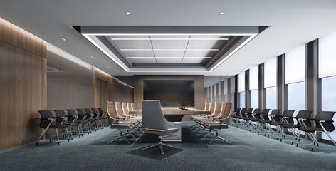 Real Estate Company Office on Behance Boardroom Table Design, Modern Meeting Room, Meeting Room Design Office, Offices Interior, Contemporary Office Furniture, Conference Room Design, Office Wood, Meeting Hall, Meeting Room Design