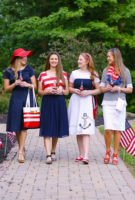 C Fam Sisters... The Collingsworth sisters started a blog!!!! Very cute modest clothes ! Collingsworth Family, Pentecostal Fashion, July Outfits, Model Citizen, July Fashion, Modest Clothes, Sisters Dress, Patriotic Outfit, Sailor Dress