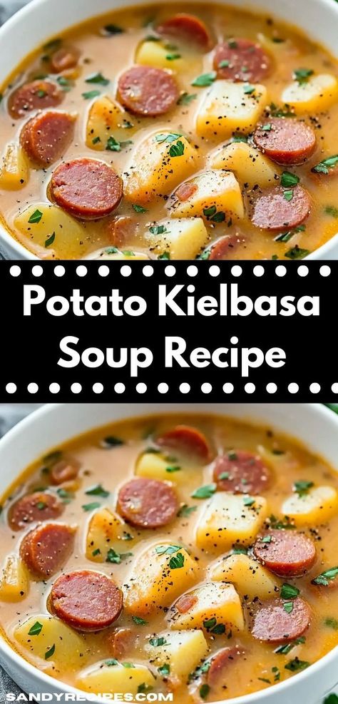 Searching for a nutritious meal that doesn’t compromise on taste? This Potato Kielbasa Soup offers a delicious combination of flavors while being easy to make. It’s a healthy soup recipe everyone will enjoy! Potato Kielbasa Soup, Kielbasa Potato Soup, Potato Kielbasa, Slow Cooker Swedish Meatballs, Kielbasa Soup, Kielbasa And Potatoes, Creamy Potatoes, Quick Family Dinners, Kielbasa Sausage