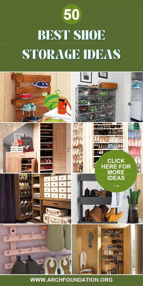 50 Clever Tips to Declutter and Organize Your Shoes Attractive Shoe Storage, Best Shoe Storage Ideas, Best Shoe Storage, Wall Shoe Storage, Shoe Shelf In Closet, Shoe Storage Ideas, Wood Shoe Storage, Declutter And Organize, Shoe Shelves