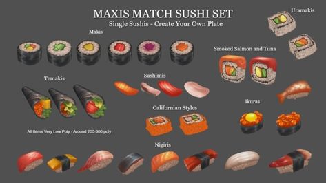 Food: Maxis Match Sushi Set – Leo Sims. The post Maxis Match Sushi Set at Leo Sims appeared first on Lana CC Finds - Sims 4 CC, Hair, Worlds, Cheats, Guides, Mods Sssvitlas. Leo Sims, Tumblr Food, David Sims, Sushi Set, Sims 4 Downloads, Best Sims, Sims 4 Cc Finds, Cc Finds, Smoked Salmon