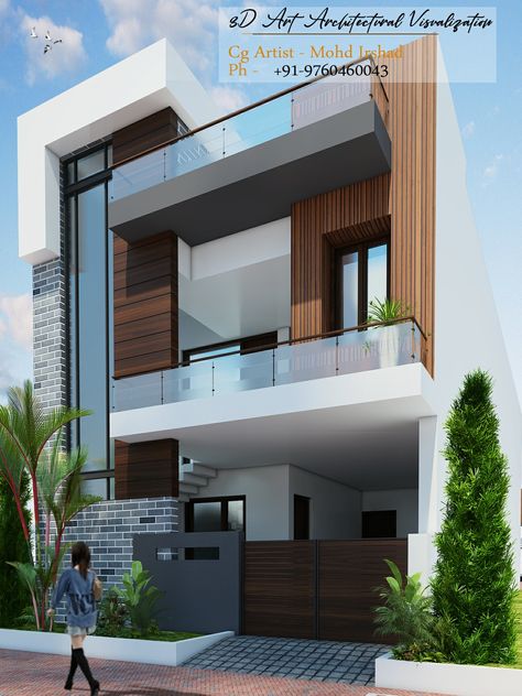 House Desine, Outside Staircase, Modern Facades, Building Elevations, House Indian, Small House Design Philippines, South Facing House, House Front Elevation, Modern Bungalow Exterior