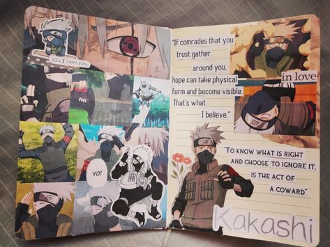 Anime Journal Naruto, Naruto Journal Ideas, Kakashi Journal, Dekus Notebook, Naruto Journal, Pain Naruto, Naruto Sharingan, Anime Journal, Diary Covers