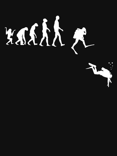 "Evolution of Man Scuba Diving " T-shirt by kieranight #Aff , #AD, #Scuba, #Man, #Evolution, #kieranight Scuba Diving Tshirt Design, Scuba Wallpaper, Scuba Diving Wallpaper, Scuba Diving Logo, Diving Wallpaper, Scuba Diving Art, Scuba Tattoo, Tank Tattoo, Diving Logo