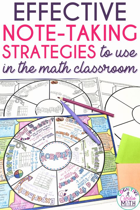 Unlock effective note-taking strategies with this blog post on the Cognitive Cardio Math blog! Discover innovative note-taking methods specifically designed for upper elementary and middle school math students, including interactive math notebooks and creative math wheels. Perfect for middle school teachers and students, these interactive math notebooks and math doodle wheels enhance engagement and retention. Check out this post to dive into this world of math note taking. Interactive Math Notebooks, Math Doodles, Teaching Math Elementary, Note Taking Strategies, Geometry High School, Creative Math, Middle School Math Classroom, Problem Solving Strategies, Math Interactive Notebook