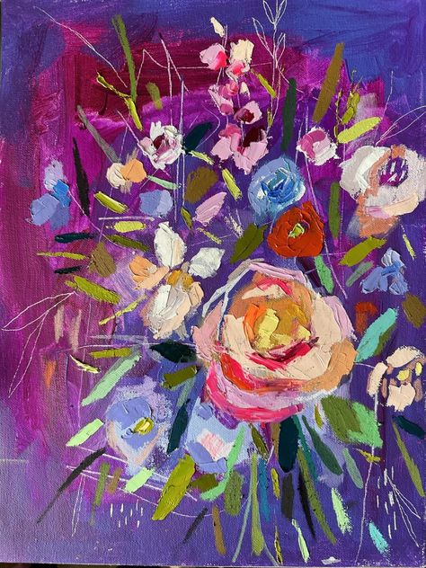 Wendy Brightbill, Monochromatic Background, Life Worth Living, Intuitive Artists, Floral Watercolor Paintings, Abstract Art Inspiration, Color Play, Painting Flowers, Flower Art Painting