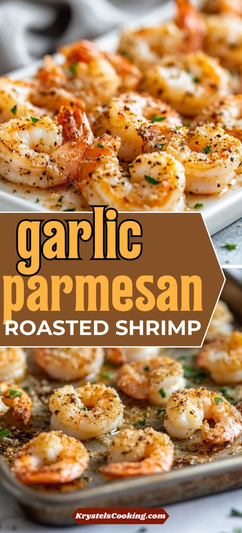 Craving a comforting fall dinner? This Easy Oven Roasted Garlic Parmesan Shrimp recipe is a must-try! Simple, delicious, and ready in minutes, it’s the perfect sheet pan meal for any night of the week. Ww Garlic Parmesan Baked Shrimp, Pan Cooked Shrimp Easy Recipes, Damn Delicious Recipes Shrimp, Easy Oven Shrimp Recipes, Shrimp Cooked In Oven, Shrimp Dinner Meals, How To Cook Shrimp In A Pan, Easy Shrimp Dishes Dinners, Easy Meals Shrimp