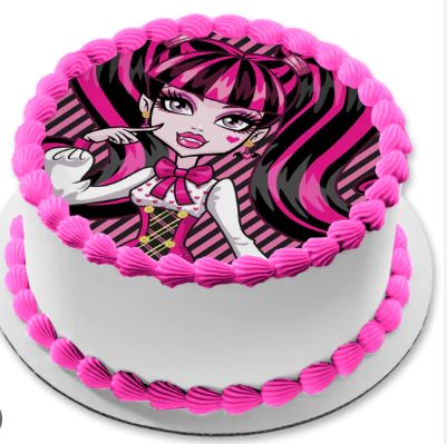 Monster High Cake, Monster High Draculaura, Birthday Places, Silicone Iphone Cases, Edible Cake Toppers, Striped Background, Edible Cake, Mermaid Party, Sweet Cakes