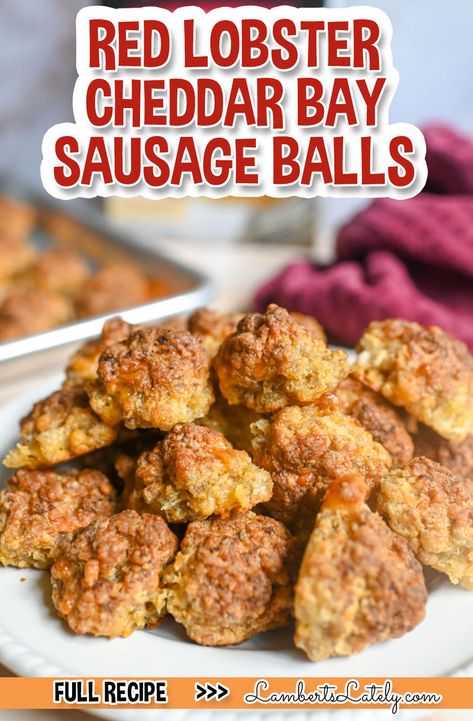 Red Lobster Cheddar Bay Sausage Balls. Red Lobster Sausage Balls, Cheddar Bay Sausage Balls, Red Lobster Biscuit Mix, Cream Cheese Sausage Balls, Instant Pot Freezer Meals, Red Lobster Biscuits, Sausage Balls Recipe, Cajun Sausage, Sausage Balls