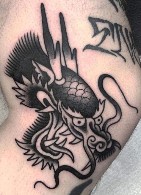 #tattoo #tattoos #inked #tattooart #tattooed #tattooideas #tattoodesign #tattooinspiration #tattoosleeve #tattooflash #inkedgirls #tattooedwomen  #InkLaughs  #TattooFails Tebori Tattoo, Dragon Head Tattoo, Traditional Black Tattoo, Tattoo Catalog, Traditional Tattoo Inspiration, Traditional Style Tattoo, Flame Tattoos, Flash Tattoo Designs, Chest Piece Tattoos